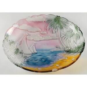 Mikasa Vintage Sunset Bay Hostess Platter or Shallow Bowl 15.75" x 18.5" Large